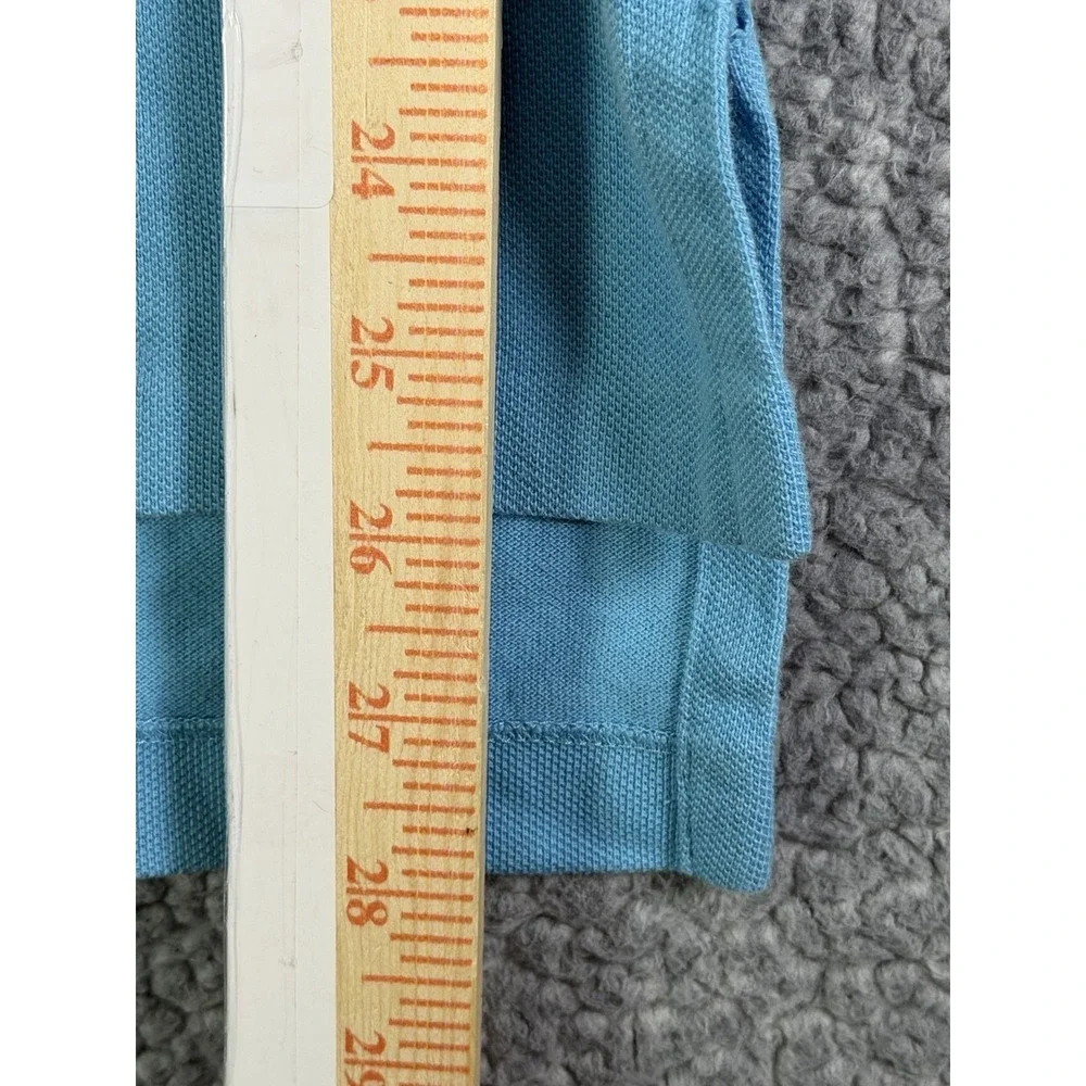 Polo Ralph Lauren Mens Size Medium Aqua Blue Pocket Polo Shirt Preppy Green Pony